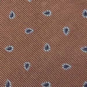 Brooks Brothers Classic Brown Tie with Blue Details